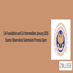 CA Foundation and CA Intermediate January 2025 Exams Observation Submission Process Open